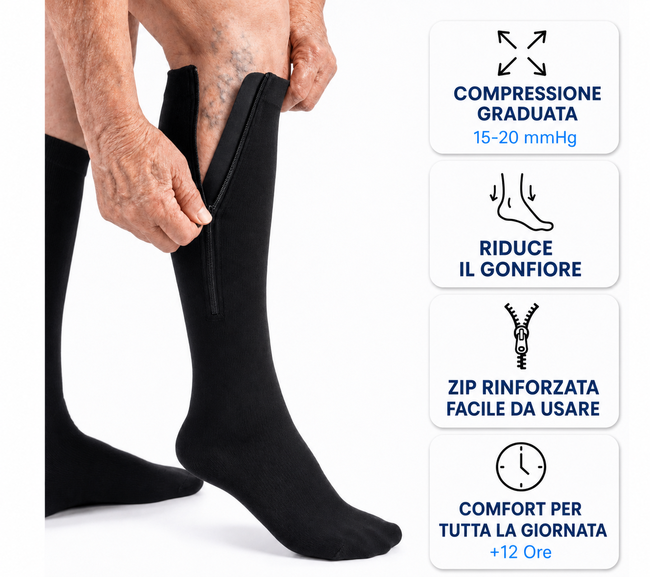 Calze Compressivi con Cerniera