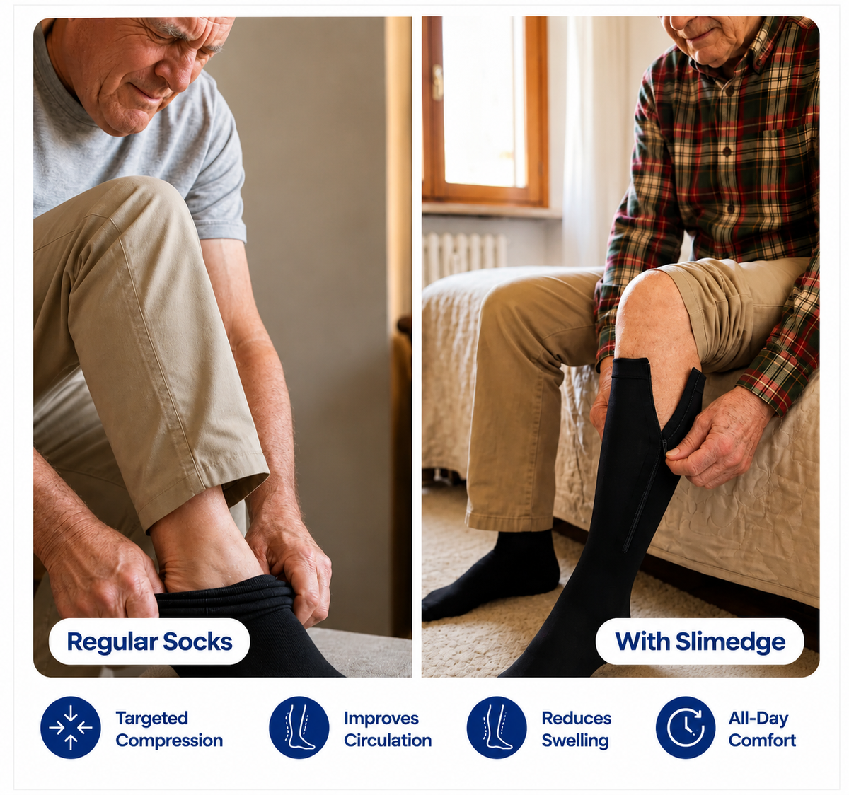 Compression Slimedge Zip Socks
