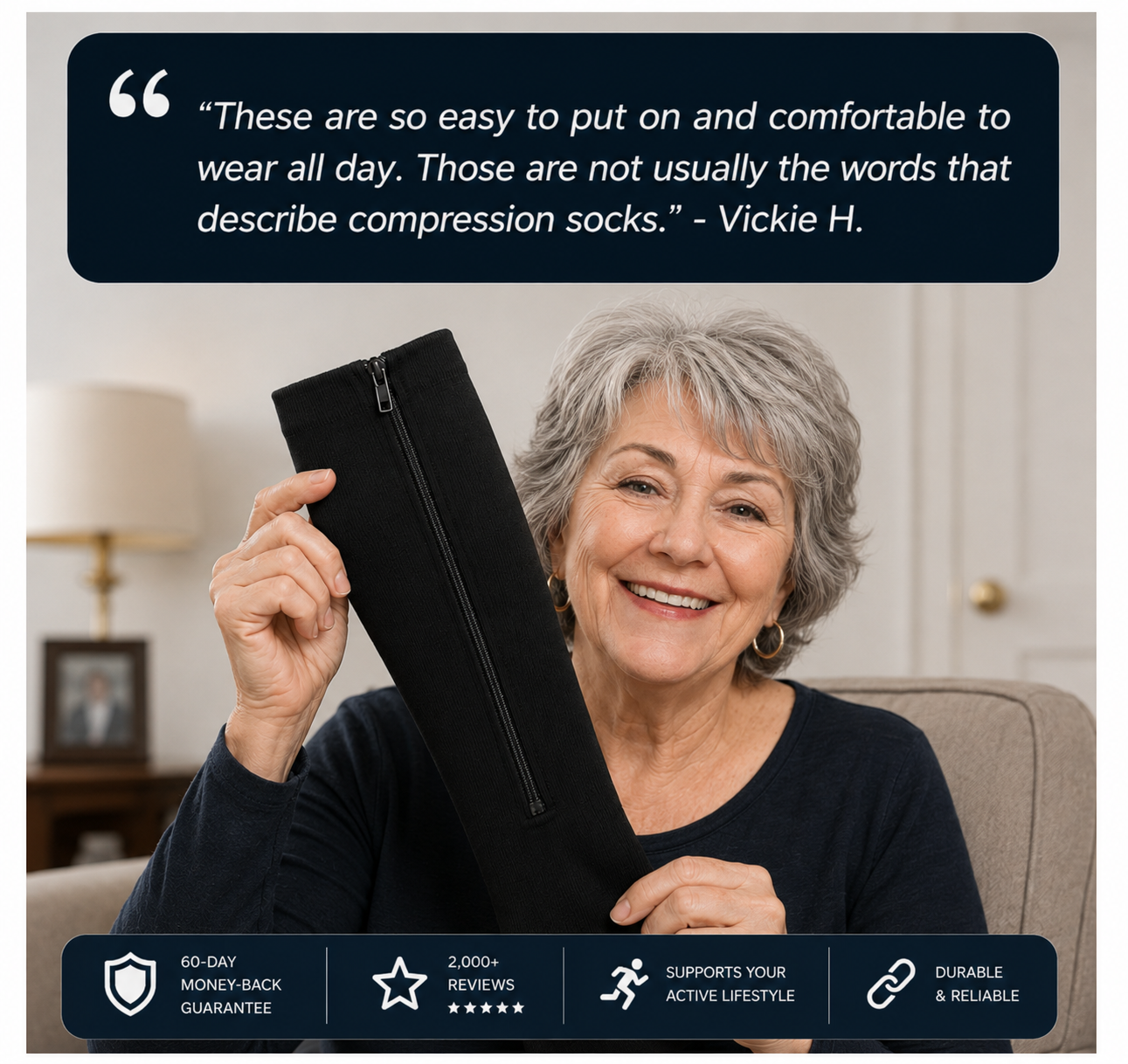 Compression Slimedge Zip Socks